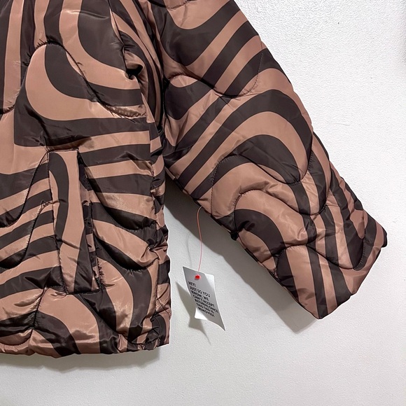 NWT ASOS Design Chocolate Swirl Quilted Limited Edition Padded Puffer Jacket - Picture 5 of 16
